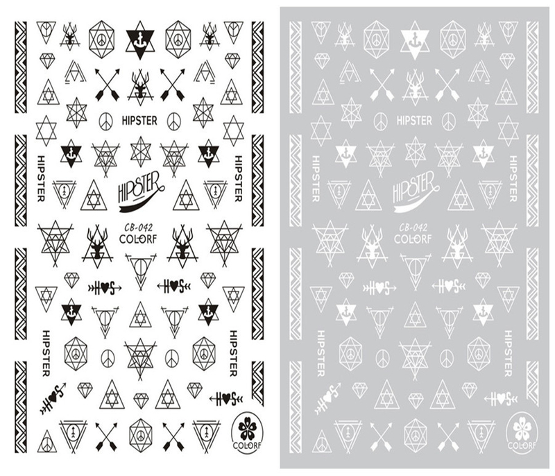 CB-042 3D Geometry Design Nail Art Sticker