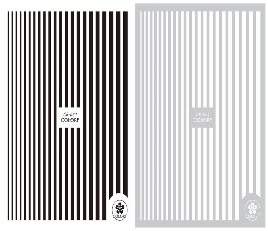 CB-021 3D Vertical Stripes Nail Art Sticker