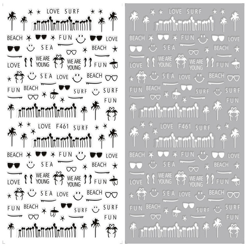 F461 DIY Design 3D Self Adhesive Summer Nail Art Sticker