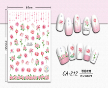 CA-212 3D Pink Rose Nail Sticker