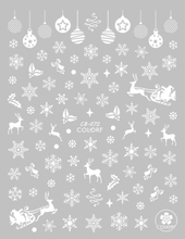 CB-072 3D Snowflake Deer Christmas Nail Sticker