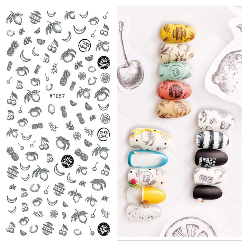 MT057 3D Sketch Fruit Nail Art Sticker
