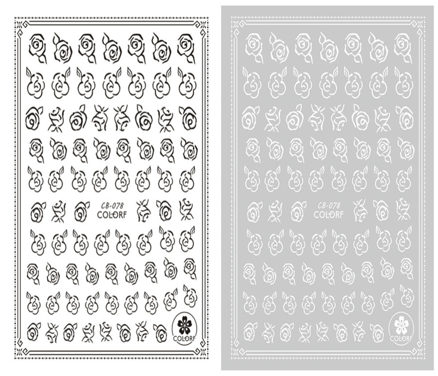 CB-078 3D Rose Pattern Nail Art Sticker