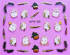 XF6147-6152 3D Gold Metal Nail Art Sticker 