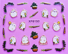XF6147-6152 3D Gold Metal Nail Art Sticker 