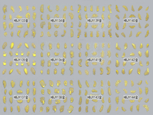HBJY133-144 3D Gold Feather Nail Art Sticker 