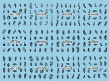 HBJY133-144 3D Black Feather Nail Art Sticker 