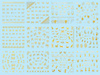 HBJY205-216 3D Gold Bow And Cat Nail Art Sticker 
