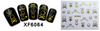 XF6061-6066 3D Gold Metal Nail Art Sticker 