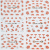 TJ025-036 3D Red Silver Flower Nail Art Sticker 
