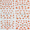 TJ025-036 3D Red Gold Flower Nail Art Sticker 