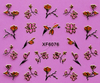 XF6075-6080 3D Gold Metal Nail Art Sticker 