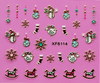 XF6112-6117 3D Gold Metal Nail Art Sticker 