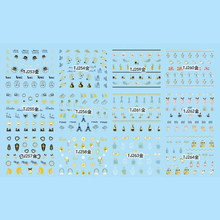 TJ253-264 3D Gold Nail Art Sticker 