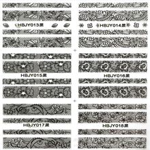 HBJY013-018 Black Lace Nail Art Sticker 