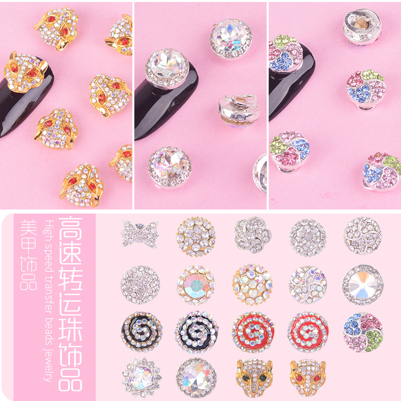 Rotating Symphony Alloy Nail Rhinestone Decoration