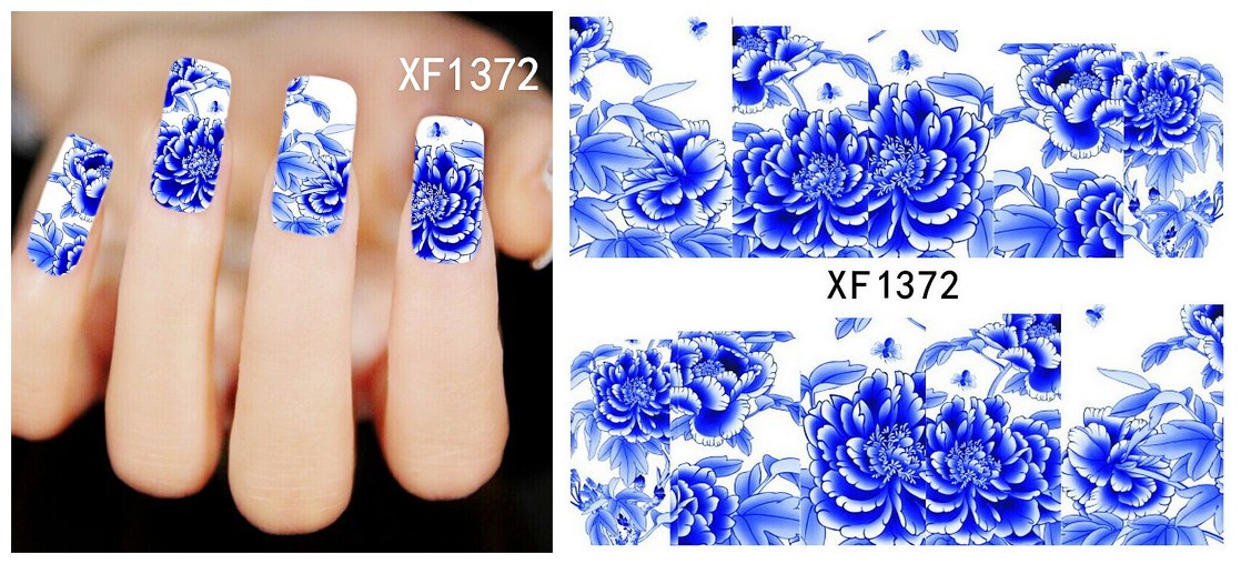 XF1372-1377 Flower Water Nail Sticker