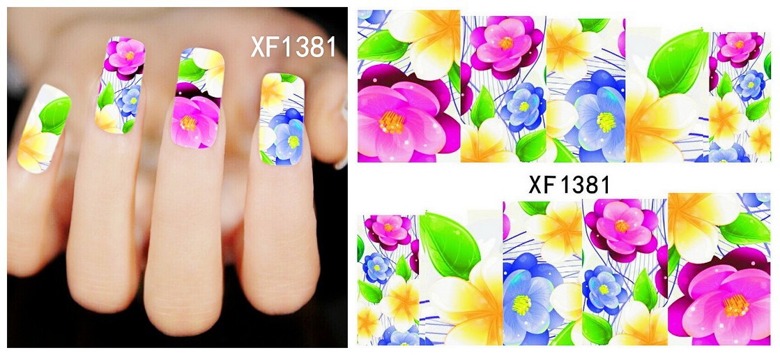 XF1378-1383 Butterfly Flower Water Nail Sticker