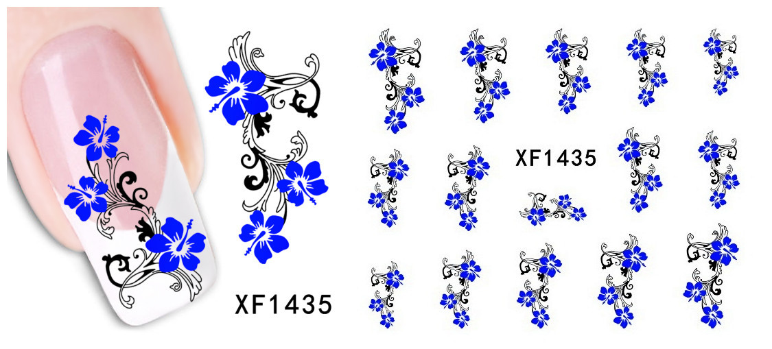 XF1432-1437 Flower Water Nail Sticker