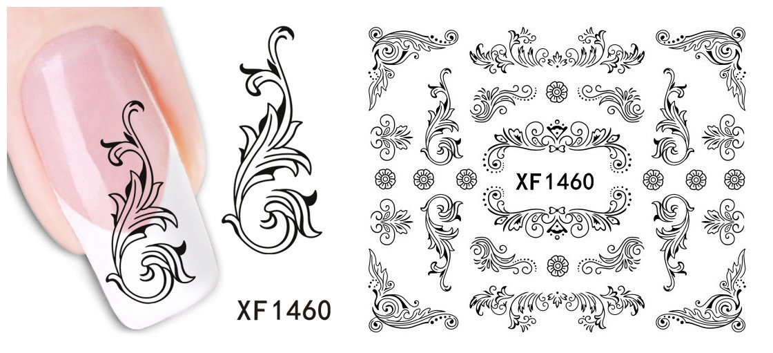 XF1456-1461 Flower Water Nail Sticker