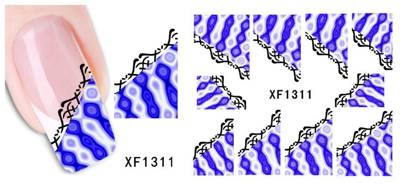 XF1307-1312 Lace Water Nail Sticker