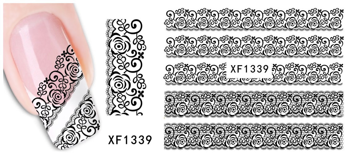 XF1337-1342 Lace Water Nail Sticker