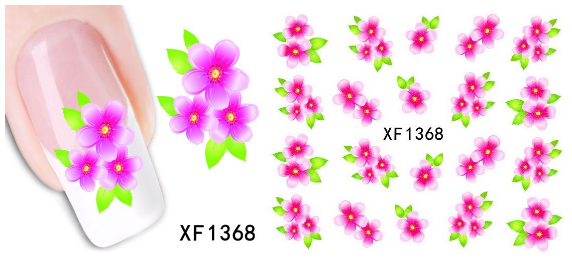 XF1367-1371 Flower Water Nail Sticker