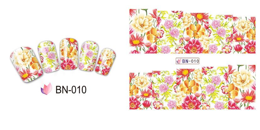 BN007-012 Flower Water Nail Sticker