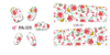 BN001-006 Flower Water Nail Sticker