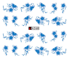 A265-270 Blue Flower Water Nail Sticker
