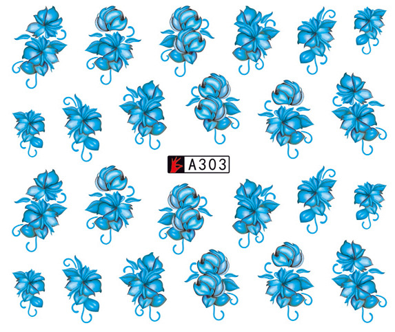 A301-306 Flower Water Nail Sticker