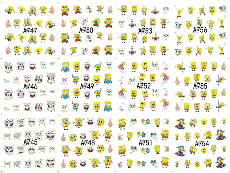 A745-756 SpongeBob Water Nail Sticker