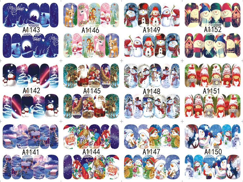 A1141-1152 Christmas Water Nail Sticker