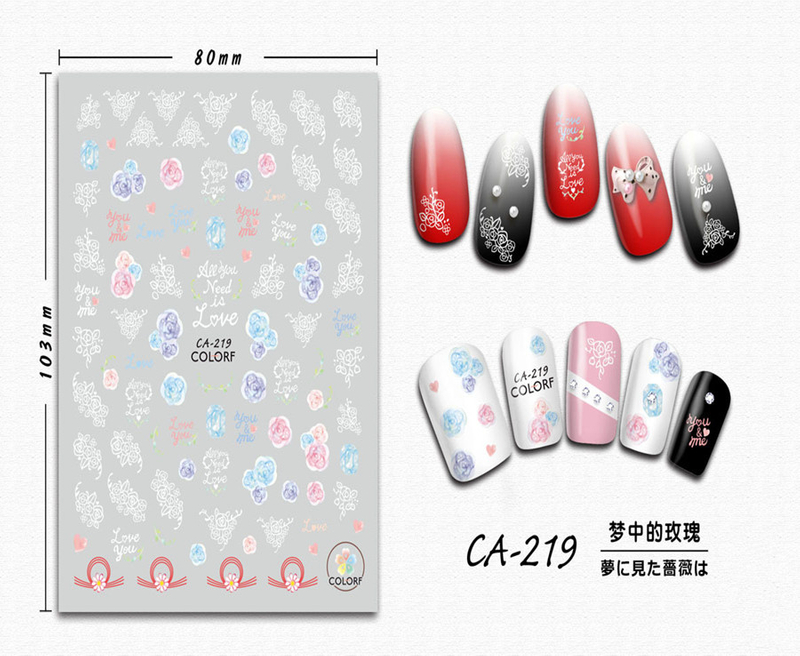 CA-219 3D Dream Rose Nail Sticker
