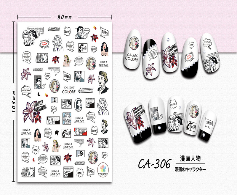 CA-306 3D Cartoon Characters Nail Sticker