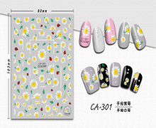 CA-301 3D Hand Drawn Daisies Nail Sticker