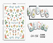 CA-156 3D Flower And Bird Embroidery Nail Sticker