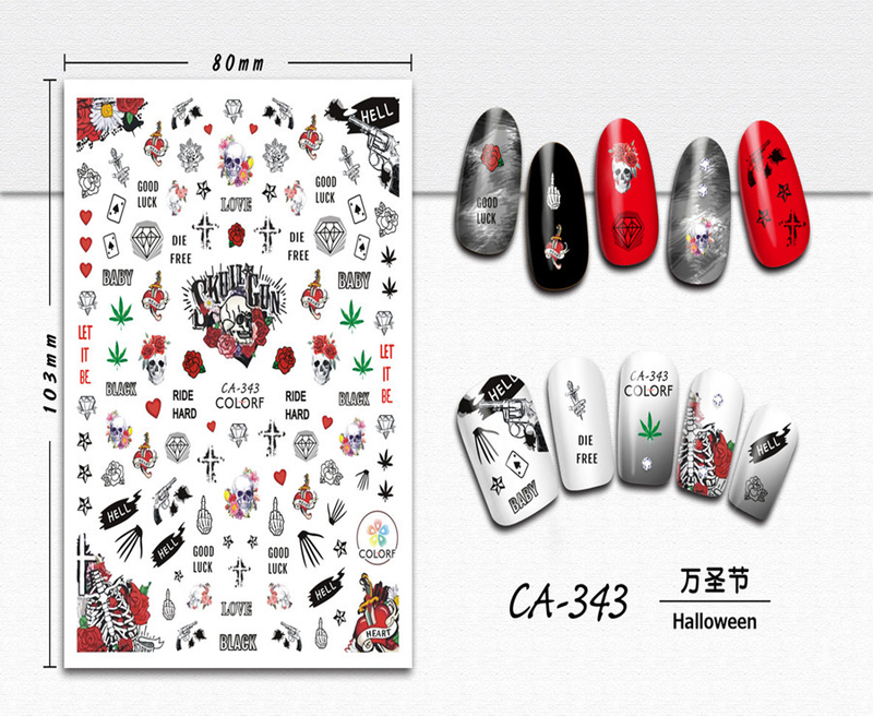 CA-343 3D Halloween Nail Sticker