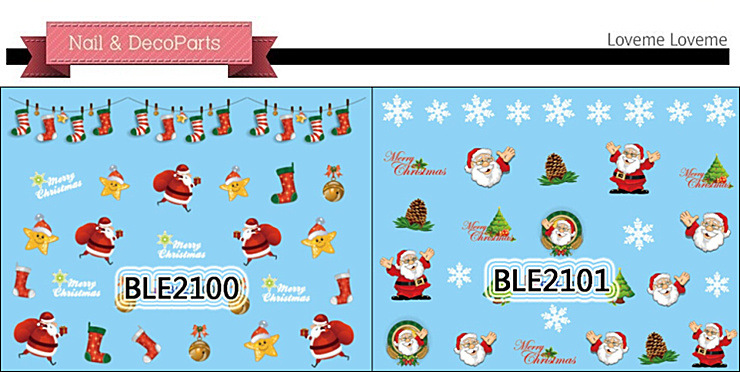BLE2094-2104 Christmas Water Nail Art Sticker