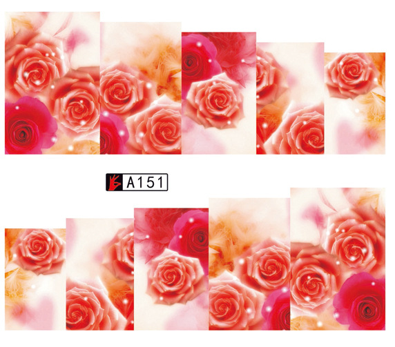 A151-156 Flower Water Nail Sticker