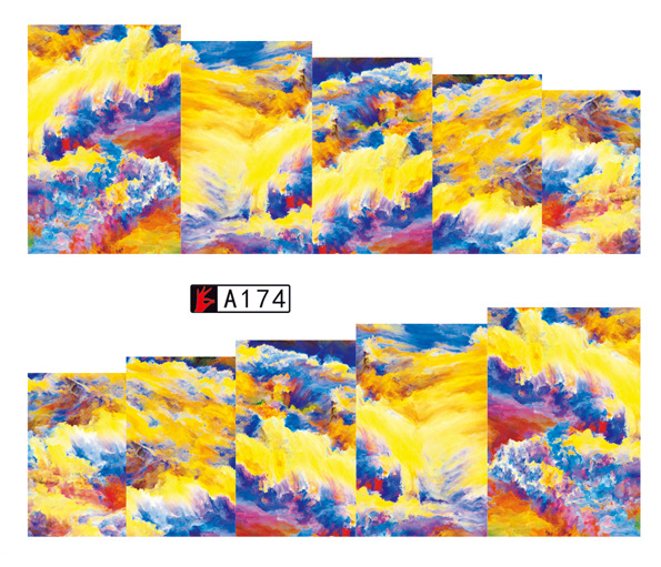 A169-174 Abstract Painting Water Nail Sticker