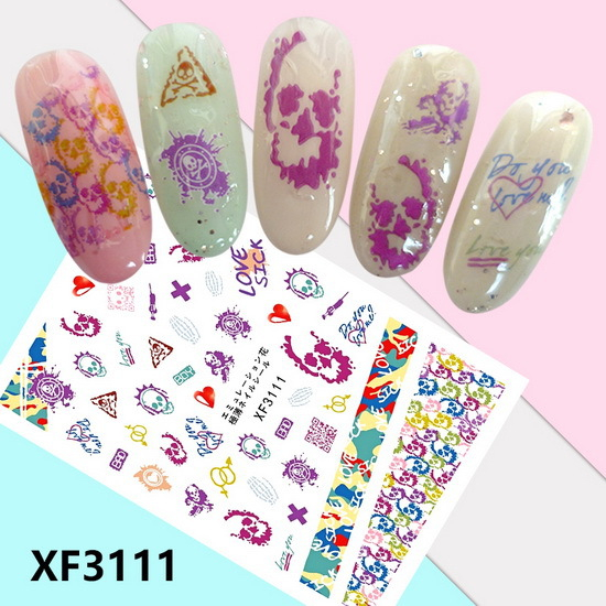 XF3111 3D Self Adhesive Halloween Nail Sticker 