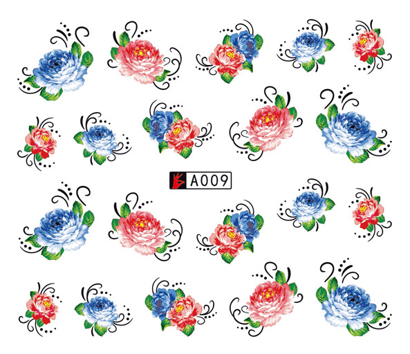 A007-012 Flower Water Nail Sticker
