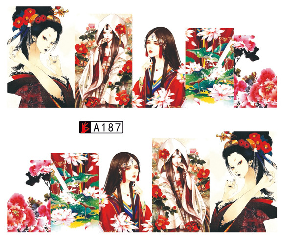 A187-192 Cartoon Water Nail Sticker