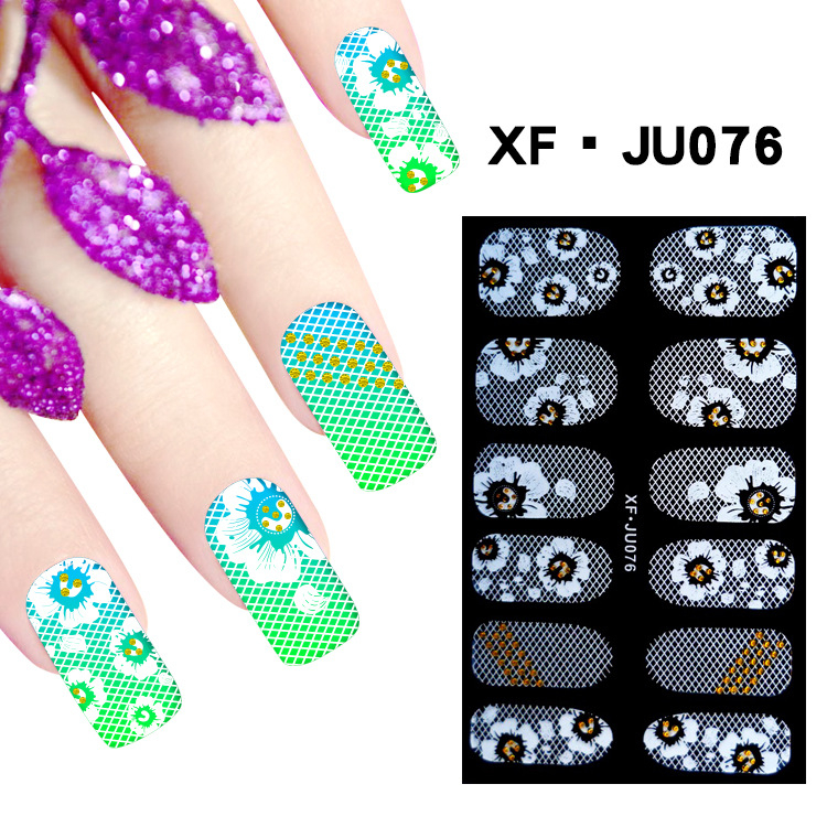 JU076 Full Cover Lace Nail Polish Sticker 