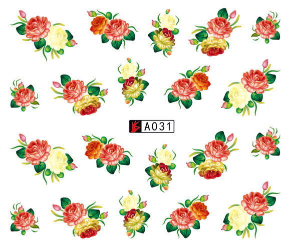 A031-036 Flower Water Nail Sticker