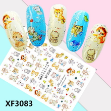 XF3083 3D Self Adhesive Cat Nail Sticker 