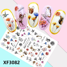 XF3082 3D Self Adhesive Animals Nail Sticker 