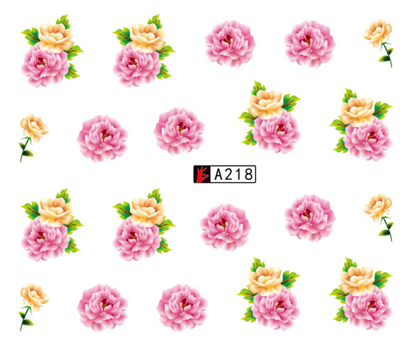 A217-222 Flower Water Nail Sticker