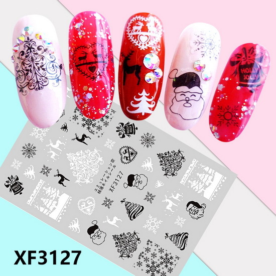 XF3127 3D Self Adhesive Christmas Nail Sticker 